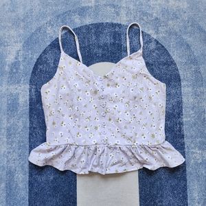 Dainty lavender floral crop cami